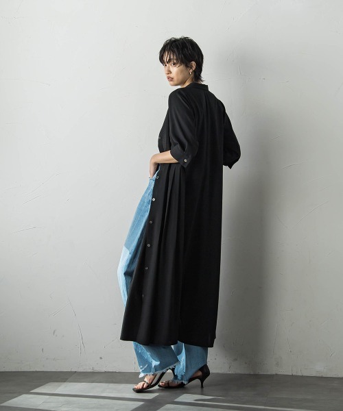 MAYSON GREY(メイソングレイ)の「アシメプリーツワンピース≪洗濯機で洗える≫(ワンピース・レディース・ブルー/ブラック/ベージュ・S/M)」の13枚目の写真