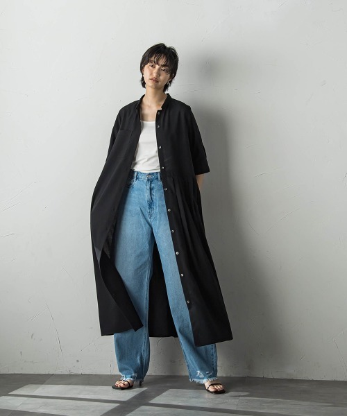MAYSON GREY(メイソングレイ)の「アシメプリーツワンピース≪洗濯機で洗える≫(ワンピース・レディース・ブルー/ブラック/ベージュ・S/M)」の14枚目の写真