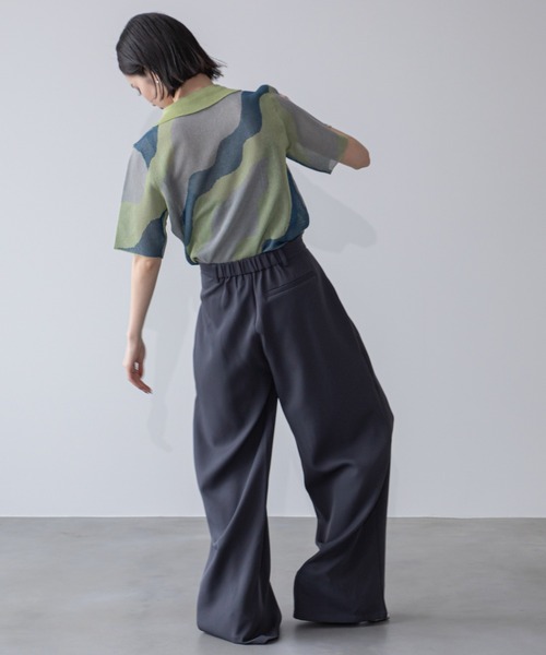 VACANCY（ヴァカンシー）の「サイドポケットワイドイージースラックスパンツ（スラックス・レディース・オフホワイト/チャコールグレー/ブルー・SMALL/MEDIUM/LARGE）」の20枚目の写真