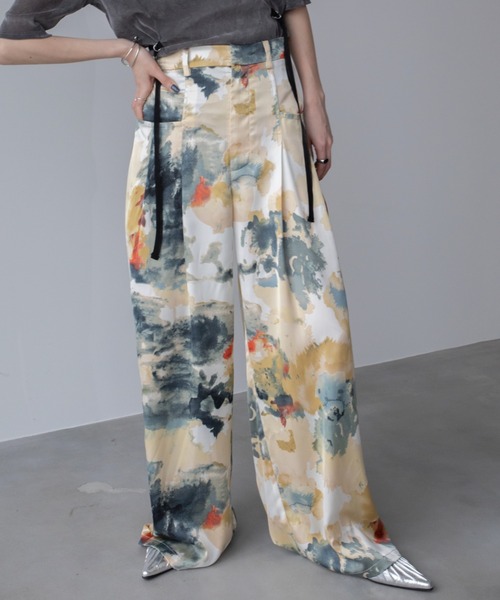 VACANCY（ヴァカンシー）の「サイドポケットワイドイージースラックスパンツ（スラックス・レディース・オフホワイト/チャコールグレー/ブルー・SMALL/MEDIUM/LARGE）」の4枚目の写真