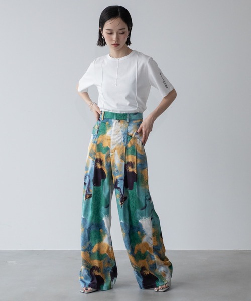 VACANCY（ヴァカンシー）の「サイドポケットワイドイージースラックスパンツ（スラックス・レディース・オフホワイト/チャコールグレー/ブルー・SMALL/MEDIUM/LARGE）」の13枚目の写真