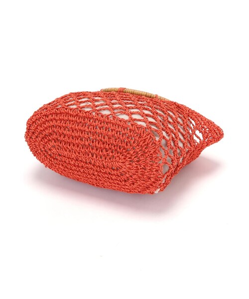 N.（N. Natural Beauty Basic）（エヌエヌナチュラルビューティーベーシック）の「ウッドハンドルカゴバッグ（かごバッグ・レディース・ベージュ/オレンジ・ﾌﾘ-）」の8枚目の写真