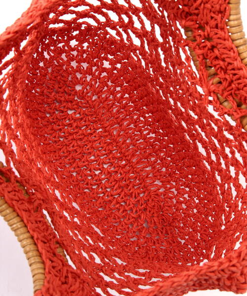 N.（N. Natural Beauty Basic）（エヌエヌナチュラルビューティーベーシック）の「ウッドハンドルカゴバッグ（かごバッグ・レディース・ベージュ/オレンジ・ﾌﾘ-）」の10枚目の写真