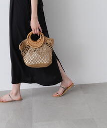 N.(N. Natural Beauty Basic) | ウッドハンドルカゴバッグ(かごバッグ)