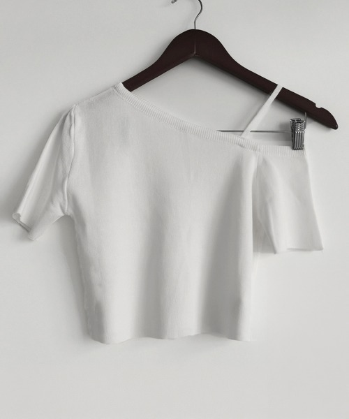 Miniministore(ミニミニストア)の「ニットトップスワンショルダーサマーニット(ニット/セーター・レディース・ピンク/ミント/ホワイト/ブラック・FREE)」の19枚目の写真