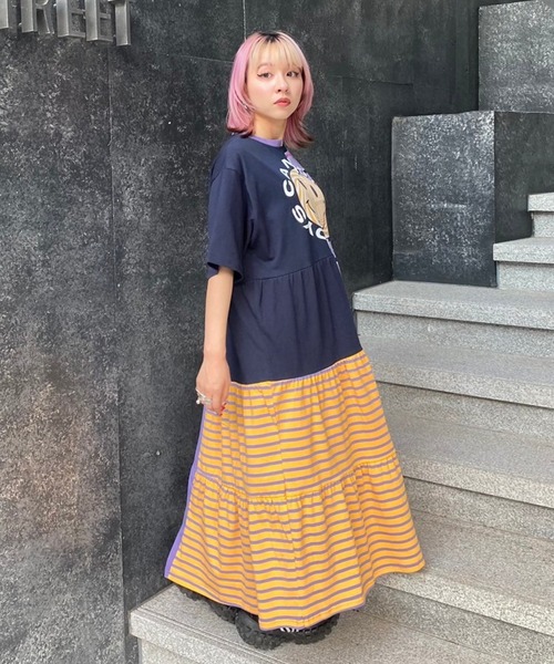 キャンディストリッパー 【新品タグ付き】ワッフルボーダーワンピース Candy Stripper（キャンディストリッパー）の「BORDER MIXED TEE