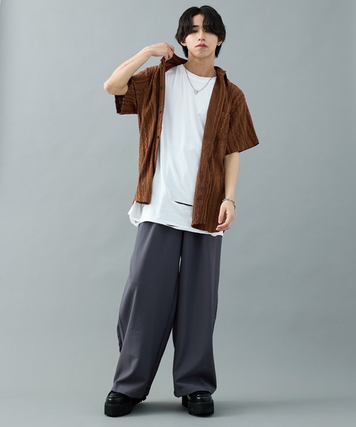 CELENA(セレナ)の「【CELENA】レースシアーボックスシャツ(シャツ/ブラウス・メンズ・ホワイト/ブラウン・L/M)」の12枚目の写真