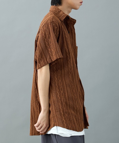 CELENA(セレナ)の「【CELENA】レースシアーボックスシャツ(シャツ/ブラウス・メンズ・ホワイト/ブラウン・L/M)」の14枚目の写真