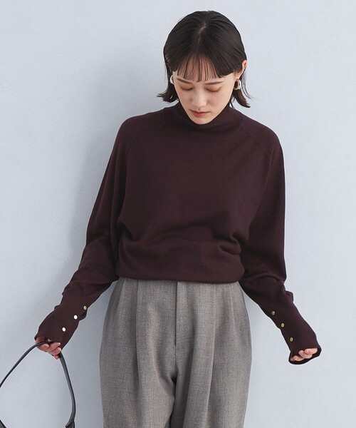 green label relaxing（グリーンレーベルリラクシング）の「EVERY エブリィ ニット タートルネック -ウォッシャブル-（ニット/セーター・レディース・グレー/ブラック/ライトブルー/ダークブラウン/レッド/ダークグレー/ロイヤルブルー・FREE）」の4枚目の写真