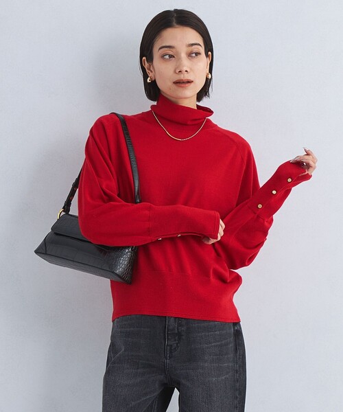 green label relaxing（グリーンレーベルリラクシング）の「EVERY エブリィ ニット タートルネック -ウォッシャブル-（ニット/セーター・レディース・グレー/ブラック/ライトブルー/ダークブラウン/レッド/ダークグレー/ロイヤルブルー・FREE）」の7枚目の写真