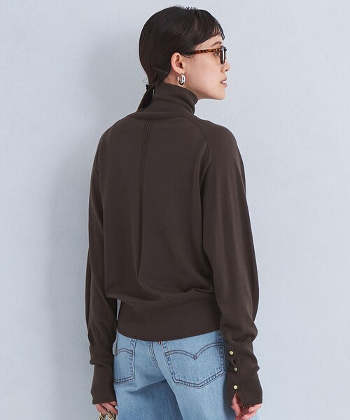 green label relaxing（グリーンレーベルリラクシング）の「EVERY エブリィ ニット タートルネック -ウォッシャブル-（ニット/セーター・レディース・グレー/ブラック/ライトブルー/ダークブラウン/レッド/ダークグレー/ロイヤルブルー・FREE）」の3枚目の写真