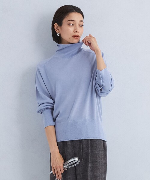 green label relaxing（グリーンレーベルリラクシング）の「EVERY エブリィ ニット タートルネック -ウォッシャブル-（ニット/セーター・レディース・グレー/ブラック/ライトブルー/ダークブラウン/レッド/ダークグレー/ロイヤルブルー・FREE）」の5枚目の写真