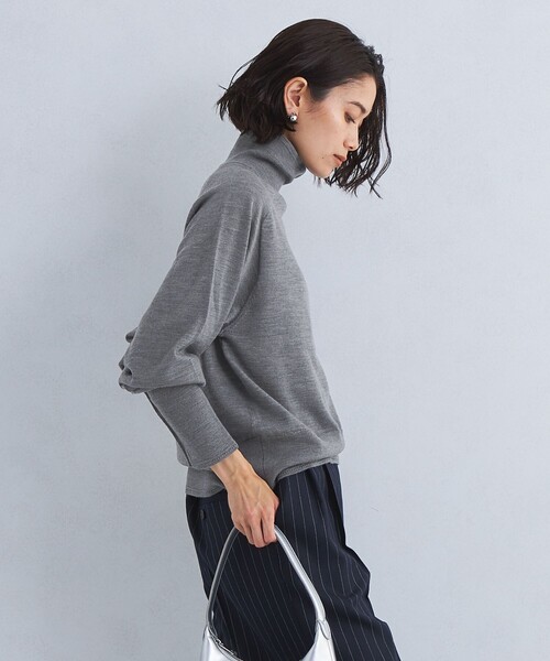 green label relaxing（グリーンレーベルリラクシング）の「EVERY エブリィ ニット タートルネック -ウォッシャブル-（ニット/セーター・レディース・グレー/ブラック/ライトブルー/ダークブラウン/レッド/ダークグレー/ロイヤルブルー・FREE）」の8枚目の写真