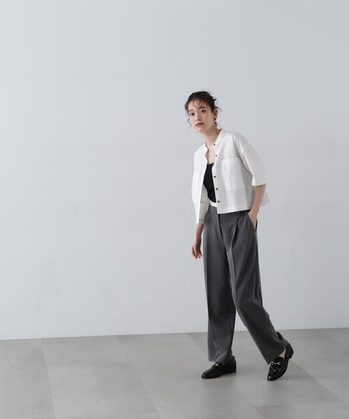 N.（N. Natural Beauty Basic）（エヌエヌナチュラルビューティーベーシック）の「◆ウエストレイヤード風パンツ（スラックス・レディース・グレー/キャメル・SMALL/MEDIUM）」の21枚目の写真