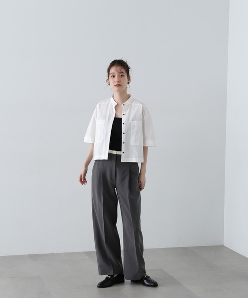 N.（N. Natural Beauty Basic）（エヌエヌナチュラルビューティーベーシック）の「◆ウエストレイヤード風パンツ（スラックス・レディース・グレー/キャメル・SMALL/MEDIUM）」の5枚目の写真