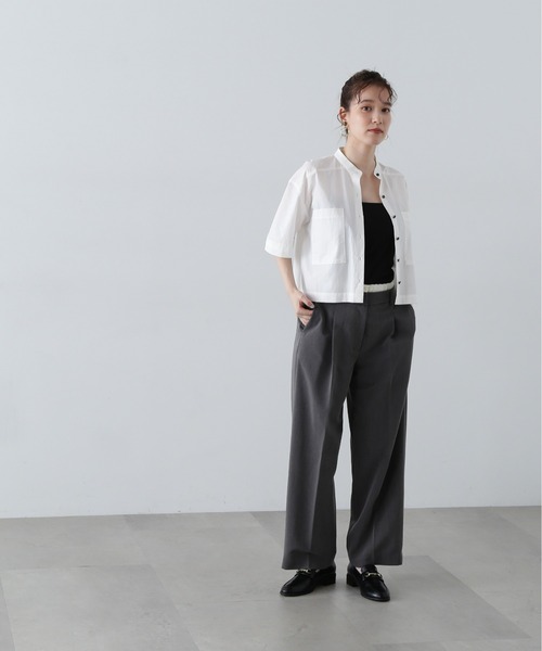 N.（N. Natural Beauty Basic）（エヌエヌナチュラルビューティーベーシック）の「◆ウエストレイヤード風パンツ（スラックス・レディース・グレー/キャメル・SMALL/MEDIUM）」の6枚目の写真