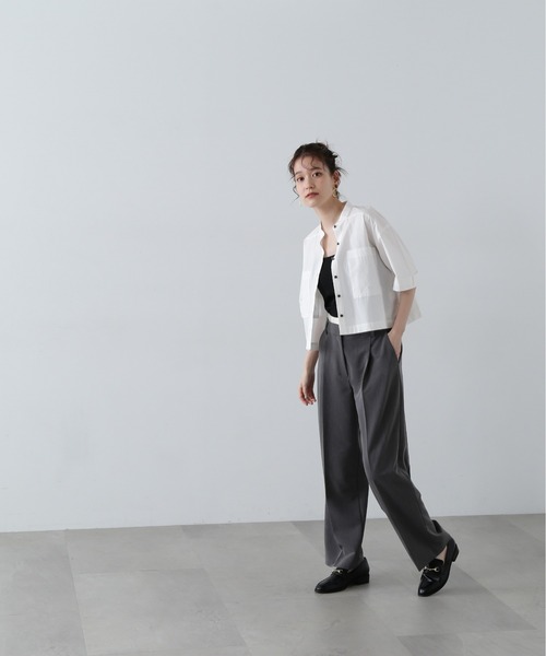 N.（N. Natural Beauty Basic）（エヌエヌナチュラルビューティーベーシック）の「◆ウエストレイヤード風パンツ（スラックス・レディース・グレー/キャメル・SMALL/MEDIUM）」の7枚目の写真