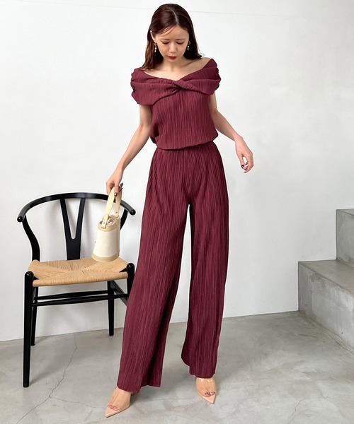 ROYAL PARTY（ロイヤルパーティー）の「カットプリーツワイドパンツ（その他パンツ・レディース・ライトグレー/ブラック/ボルドー・FREE）」の16枚目の写真