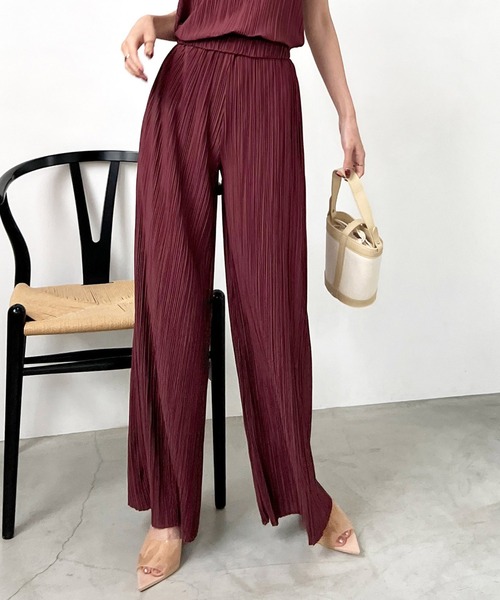 ROYAL PARTY（ロイヤルパーティー）の「カットプリーツワイドパンツ（その他パンツ・レディース・ライトグレー/ブラック/ボルドー・FREE）」の18枚目の写真