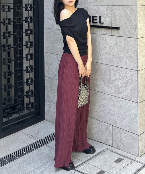 ROYAL PARTY（ロイヤルパーティー）の「カットプリーツワイドパンツ（その他パンツ・レディース・ライトグレー/ブラック/ボルドー・FREE）」の13枚目の写真