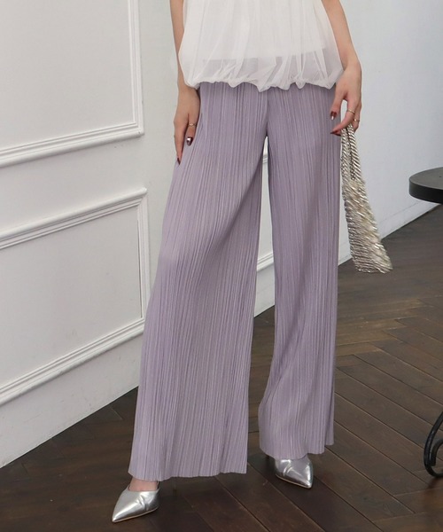 ROYAL PARTY（ロイヤルパーティー）の「カットプリーツワイドパンツ（その他パンツ・レディース・ライトグレー/ブラック/ボルドー・FREE）」の5枚目の写真