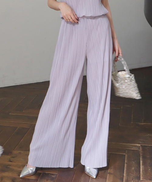 ROYAL PARTY（ロイヤルパーティー）の「カットプリーツワイドパンツ（その他パンツ・レディース・ライトグレー/ブラック/ボルドー・FREE）」の9枚目の写真