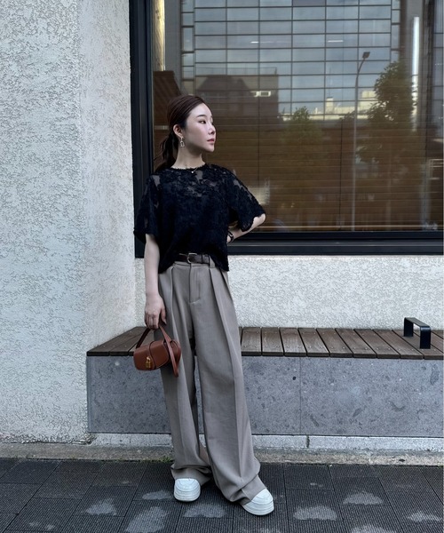 I_am(アイアム)の「fringe jacquard blouse / フリンジジャカードブラウス(シャツ/ブラウス・レディース・ブラック/アイボリー/グレー・FREE)」の13枚目の写真