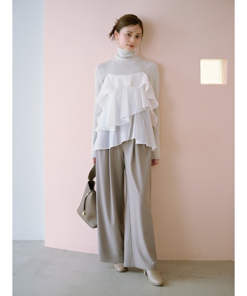 スナイデル　ティアードキャミセットニットプルオーバー　ピンク SNIDEL（スナイデル）の「ティアードキャミセットニットプルオーバー