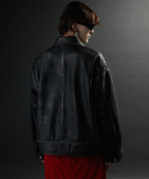PRANK PROJECT(プランクプロジェクト)の「パディングSHEEPレザーブルゾン / Padded SHEEP Leather Blouson(ブルゾン・レディース・ダークブラウン/ブラック・FREE)」の21枚目の写真