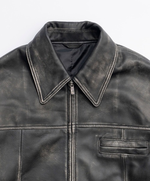 PRANK PROJECT(プランクプロジェクト)の「パディングSHEEPレザーブルゾン / Padded SHEEP Leather Blouson(ブルゾン・レディース・ダークブラウン/ブラック・FREE)」の10枚目の写真