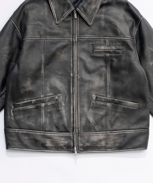 PRANK PROJECT(プランクプロジェクト)の「パディングSHEEPレザーブルゾン / Padded SHEEP Leather Blouson(ブルゾン・レディース・ダークブラウン/ブラック・FREE)」の12枚目の写真