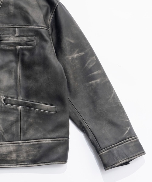 PRANK PROJECT(プランクプロジェクト)の「パディングSHEEPレザーブルゾン / Padded SHEEP Leather Blouson(ブルゾン・レディース・ダークブラウン/ブラック・FREE)」の14枚目の写真