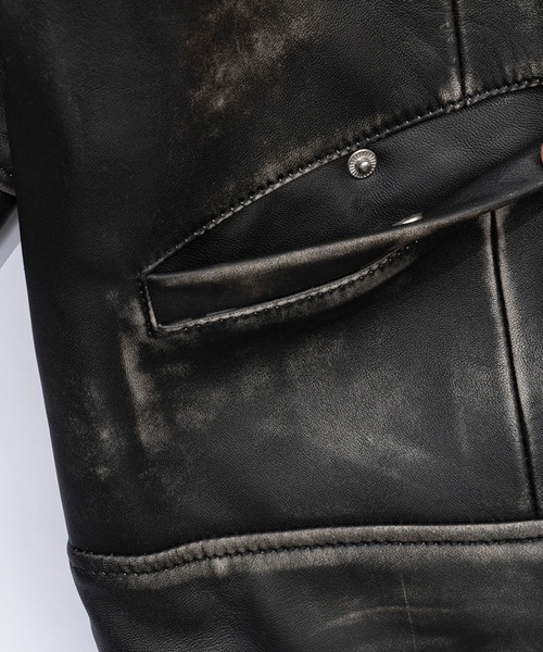 PRANK PROJECT(プランクプロジェクト)の「パディングSHEEPレザーブルゾン / Padded SHEEP Leather Blouson(ブルゾン・レディース・ダークブラウン/ブラック・FREE)」の16枚目の写真