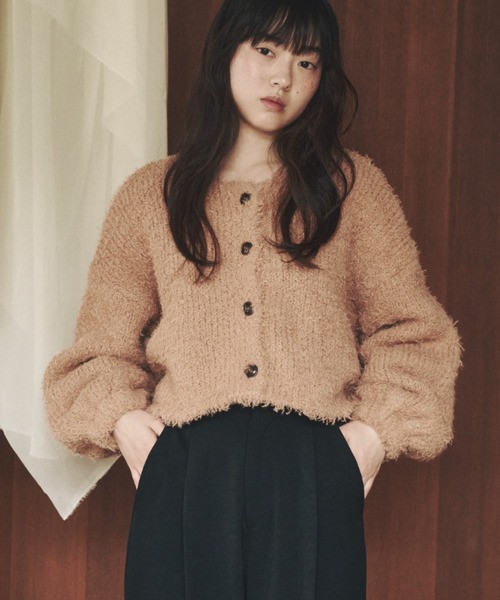 moi tytto(モイテュット)の「ボリュームプードルカーディガン(カーディガン/ボレロ・レディース・ブラウン/ブラック/ナチュラル/ベージュ・FREE)」の6枚目の写真