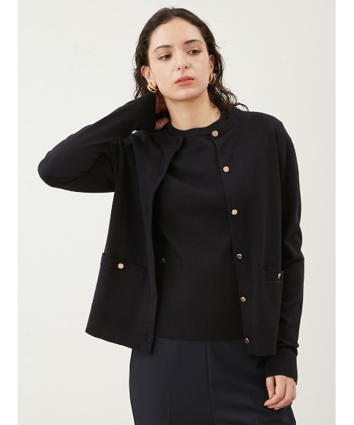 【セール】金釦ポケットデザインニットカーディガン（カーディガン/ボレロ）｜Mila Owen（ミラオーウェン）