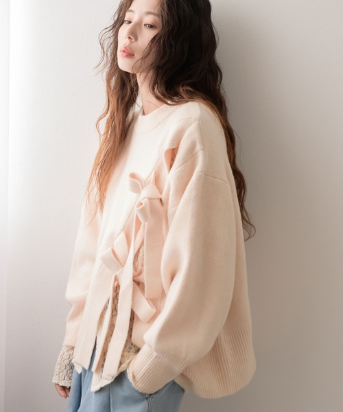 セール】Wリボンスリットニット（ニット/セーター）｜rectangle