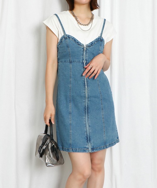 GORGE(ゴージ)の「《ZIPキャミワンピ》レディース デニムミニジャンスカ レイヤード対応 春夏秋冬(ワンピース・レディース・ブルー/ブラック・F)」の1枚目の写真