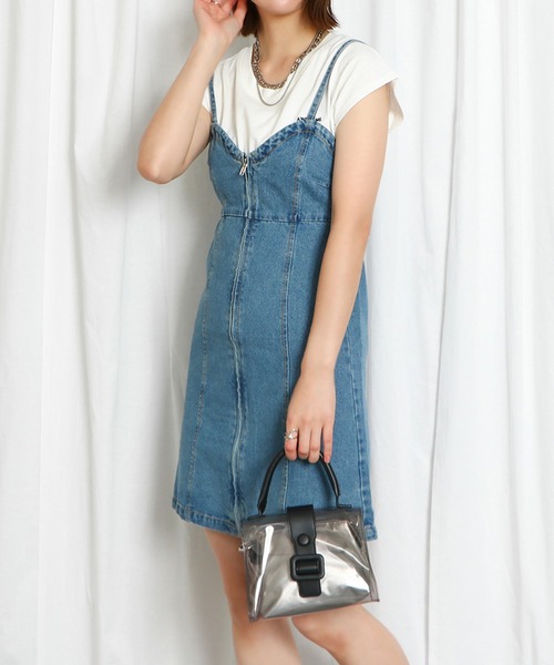 GORGE(ゴージ)の「《ZIPキャミワンピ》レディース デニムミニジャンスカ レイヤード対応 春夏秋冬(ワンピース・レディース・ブルー/ブラック・F)」の5枚目の写真
