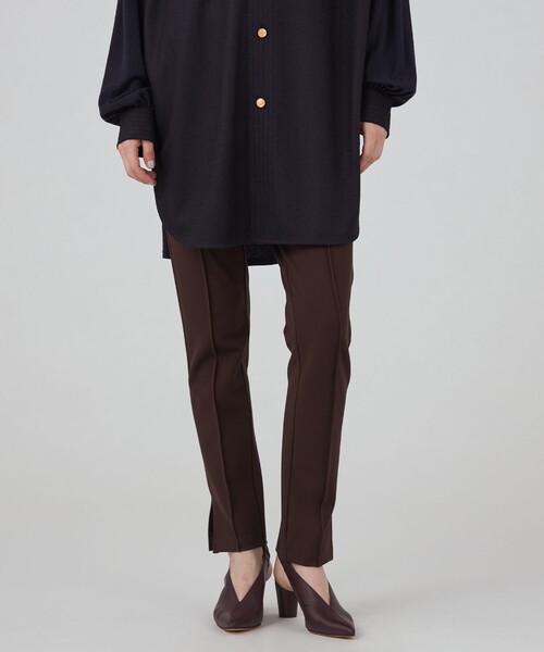 MACPHEE（マカフィー）の「レーヨンナイロン ピンタックレギンス（レギンス/スパッツ・レディース・ダークブラウン/ブラック・36）」の10枚目の写真