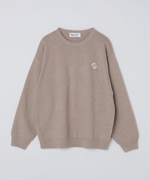 City Ambient Products（シティアンビエントプロダクツ）の「City Ambient Products:〈手洗い可能〉コンパクトリブ ワンポイント ロゴ ニット（ニット/セーター・メンズ・ブラック/スカイブルー/ライトグレー/ベージュ・SMALL/MEDIUM/LARGE）」の4枚目の写真