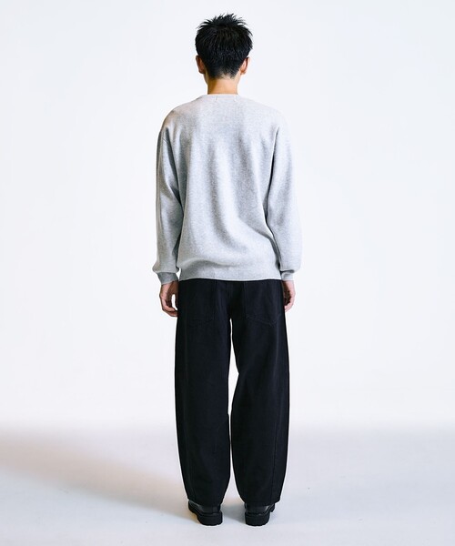 City Ambient Products（シティアンビエントプロダクツ）の「City Ambient Products:〈手洗い可能〉コンパクトリブ ワンポイント ロゴ ニット（ニット/セーター・メンズ・ブラック/スカイブルー/ライトグレー/ベージュ・SMALL/MEDIUM/LARGE）」の7枚目の写真