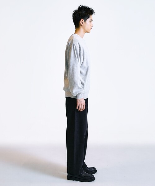 City Ambient Products（シティアンビエントプロダクツ）の「City Ambient Products:〈手洗い可能〉コンパクトリブ ワンポイント ロゴ ニット（ニット/セーター・メンズ・ブラック/スカイブルー/ライトグレー/ベージュ・SMALL/MEDIUM/LARGE）」の8枚目の写真