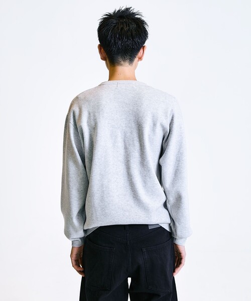 City Ambient Products（シティアンビエントプロダクツ）の「City Ambient Products:〈手洗い可能〉コンパクトリブ ワンポイント ロゴ ニット（ニット/セーター・メンズ・ブラック/スカイブルー/ライトグレー/ベージュ・SMALL/MEDIUM/LARGE）」の11枚目の写真