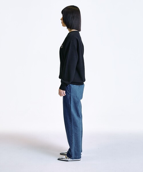 City Ambient Products（シティアンビエントプロダクツ）の「City Ambient Products:〈手洗い可能〉コンパクトリブ ワンポイント ロゴ ニット（ニット/セーター・メンズ・ブラック/スカイブルー/ライトグレー/ベージュ・SMALL/MEDIUM/LARGE）」の14枚目の写真