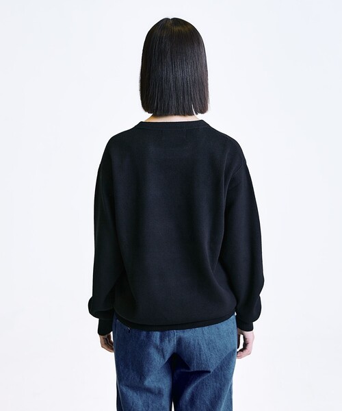 City Ambient Products（シティアンビエントプロダクツ）の「City Ambient Products:〈手洗い可能〉コンパクトリブ ワンポイント ロゴ ニット（ニット/セーター・メンズ・ブラック/スカイブルー/ライトグレー/ベージュ・SMALL/MEDIUM/LARGE）」の19枚目の写真