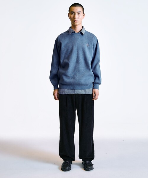 City Ambient Products（シティアンビエントプロダクツ）の「City Ambient Products:〈手洗い可能〉コンパクトリブ ワンポイント ロゴ ニット（ニット/セーター・メンズ・ブラック/スカイブルー/ライトグレー/ベージュ・SMALL/MEDIUM/LARGE）」の21枚目の写真