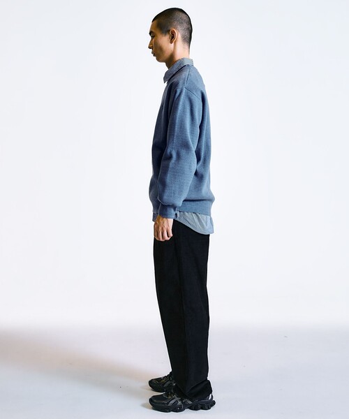 City Ambient Products（シティアンビエントプロダクツ）の「City Ambient Products:〈手洗い可能〉コンパクトリブ ワンポイント ロゴ ニット（ニット/セーター・メンズ・ブラック/スカイブルー/ライトグレー/ベージュ・SMALL/MEDIUM/LARGE）」の22枚目の写真