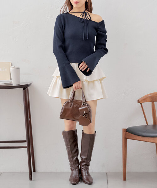 Chico（チコ）の「【5色展開/500mlペットボトル収納可】チャーム付ミニボストンバッグ（ボストンバッグ・レディース・ピンクベージュ/アイボリー/ブラック/レッド/ブラウン・FREE）」の19枚目の写真