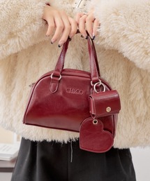 Chico | 【5色展開/500mlペットボトル収納可】チャーム付ミニボストンバッグ(ボストンバッグ)
