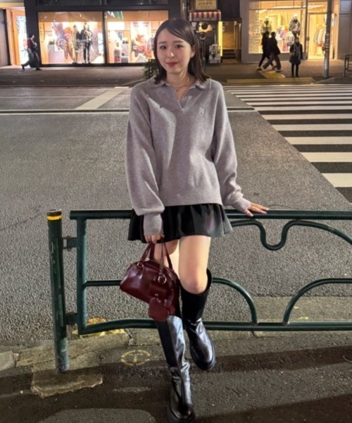 Chico（チコ）の「【5色展開/500mlペットボトル収納可】チャーム付ミニボストンバッグ（ボストンバッグ・レディース・ピンクベージュ/アイボリー/ブラック/レッド/ブラウン・FREE）」の12枚目の写真